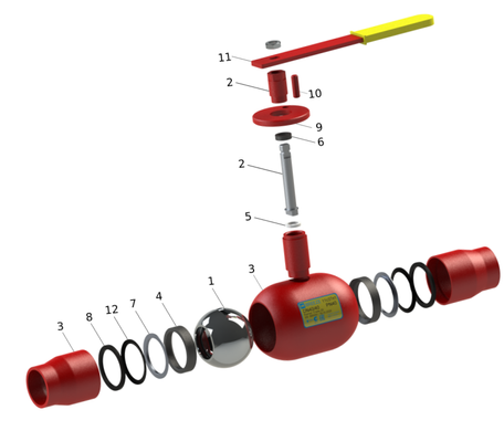 Кран кульовий приварний Breeze 11с37п1 Ду 150 breeze11s37p1-du-150 фото