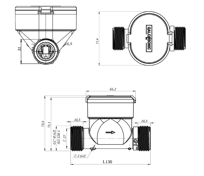 Размеры QALCOSONIC W1 20–4,0