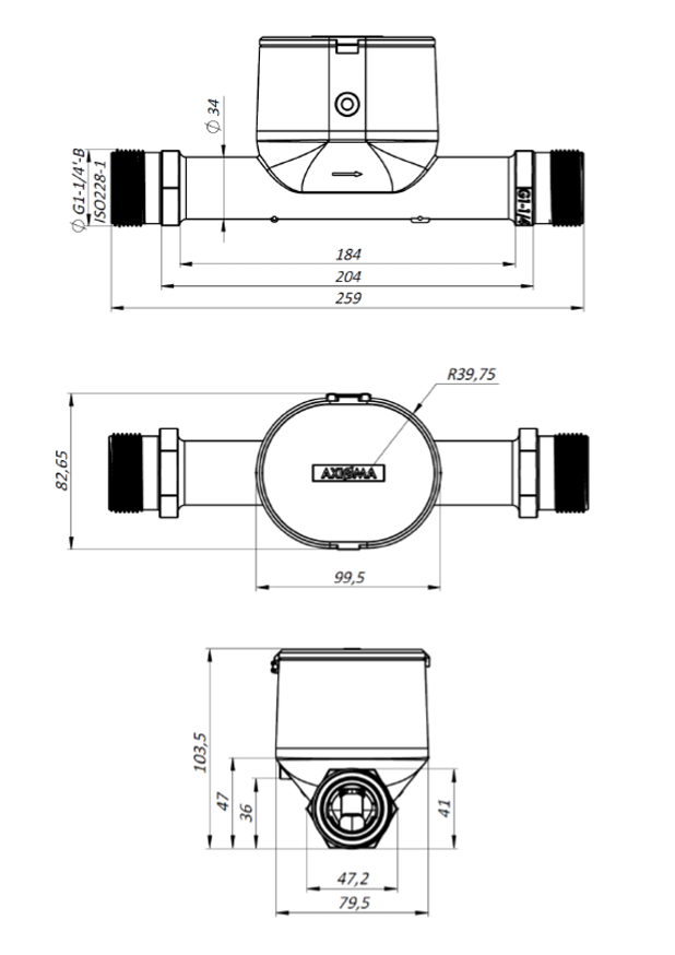 Розміри QALCOSONIC W1 32–10,0 